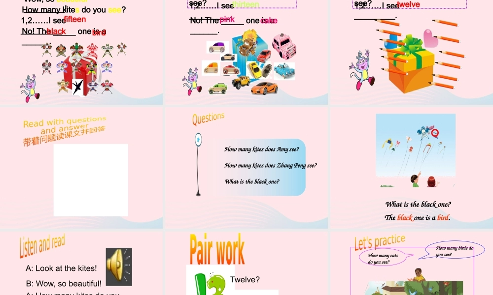 2020春三年级英语下册 Unit 6 How many Part A Let's talk Find and count课件+素材 人教PEP版