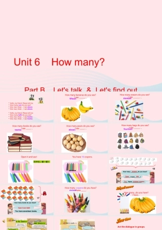 2020春三年级英语下册 Unit 6 How many Part B Let's talk课件+素材 人教PEP版