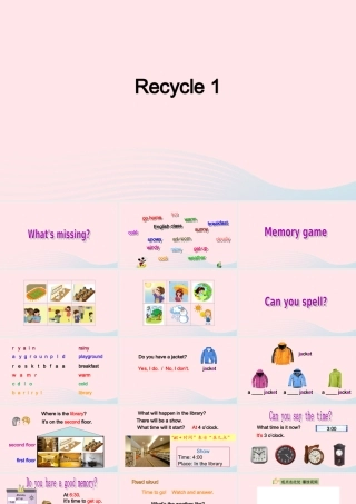 2020春四年级英语下册 Recycle 1课件+素材 人教PEP版