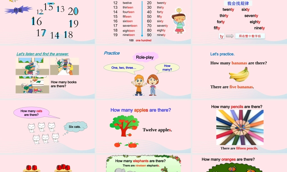 2020春四年级英语下册 Unit 1 Hello Again Lesson 4 How Many Books Are There课件+素材 冀教版（三起）
