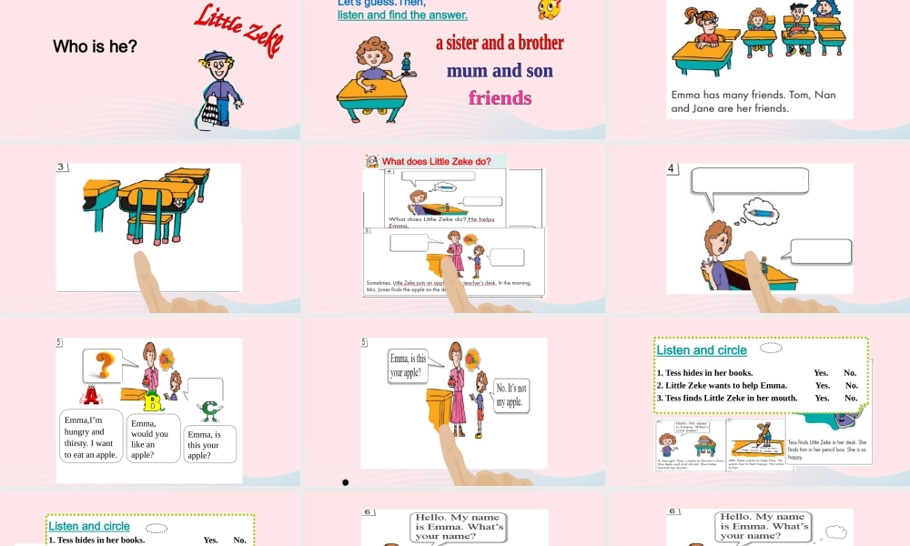 2020春四年级英语下册 Unit 1 Hello Again Lesson 6 Little Zeke课件+素材 冀教版（三起）
