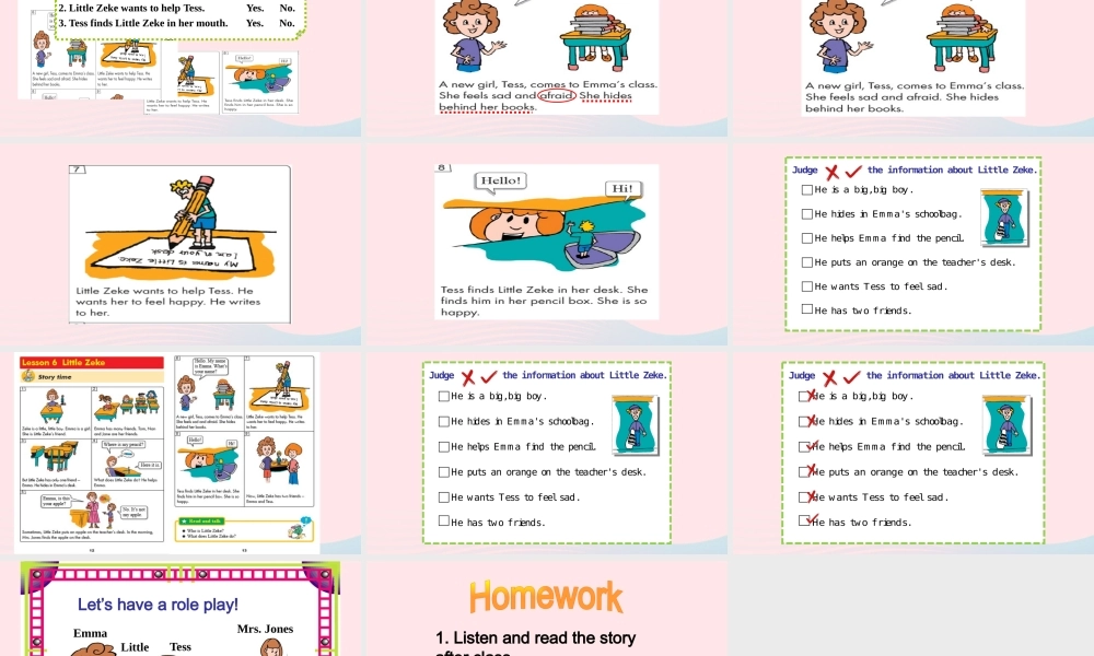 2020春四年级英语下册 Unit 1 Hello Again Lesson 6 Little Zeke课件+素材 冀教版（三起）
