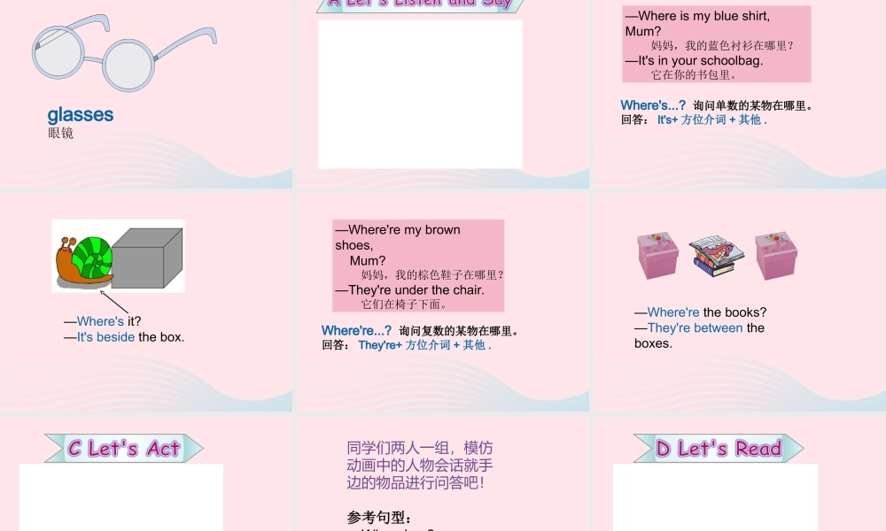 2020春四年级英语下册 Unit 1 It’s on your head课件+素材 湘少版