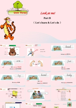 2019秋三年级英语上册 Unit 3 Look at me Part B Let's learn Let's do教学课件+素材 人教PEP版