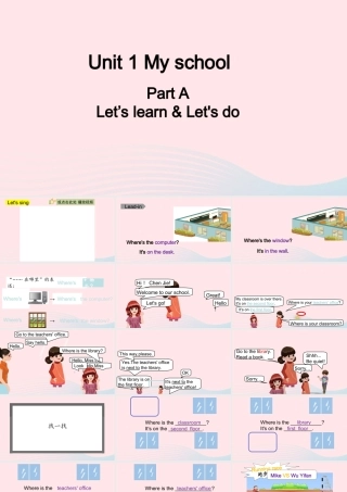 2020春四年级英语下册 Unit 1 My school A Let's learn Let's do课件+素材 人教PEP版