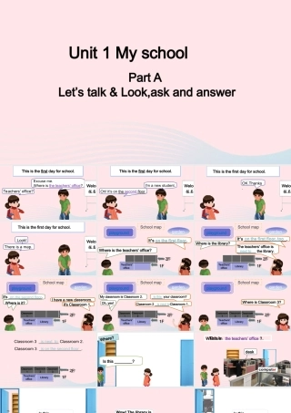 2020春四年级英语下册 Unit 1 My school A Let's talk Look ask and answer课件+素材 人教PEP版