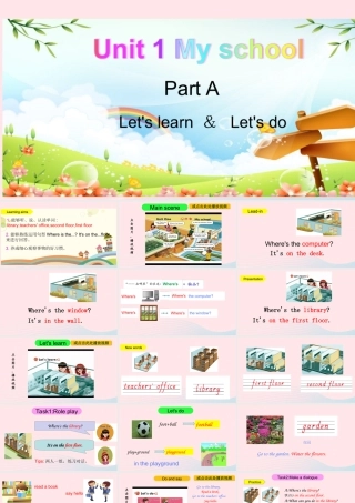 2020春四年级英语下册 Unit 1 My school PartA Let's learn Let's do课件+素材 人教PEP版