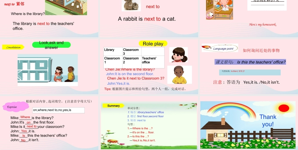 2020春四年级英语下册 Unit 1 My school PartA Let's talk Look ask and answer课件+素材 人教PEP版