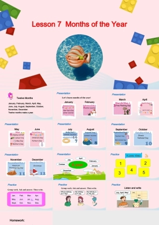 2020春四年级英语下册 Unit 2 Days and Months Lesson 7 Months of the Year课件+素材 冀教版（三起）