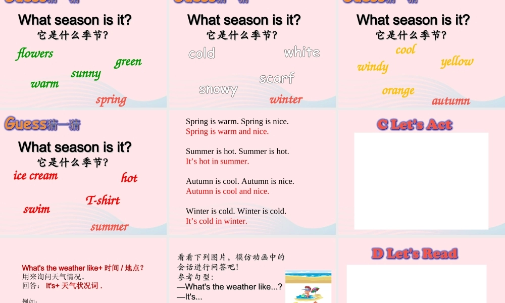 2020春四年级英语下册 Unit 2 Spring is warm课件+素材 湘少版