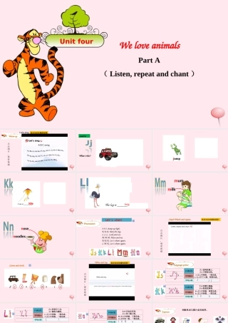2019秋三年级英语上册 Unit 4 We love animals Part A Letters and sounds教学课件+素材 人教PEP版