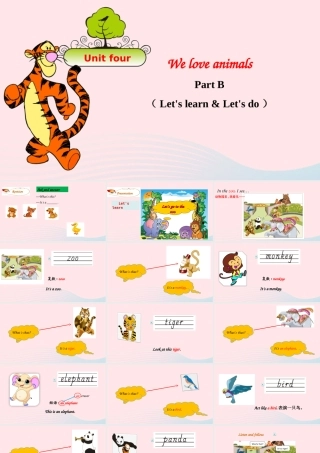 2019秋三年级英语上册 Unit 4 We love animals Part B Let's learn Let's do教学课件+素材 人教PEP版