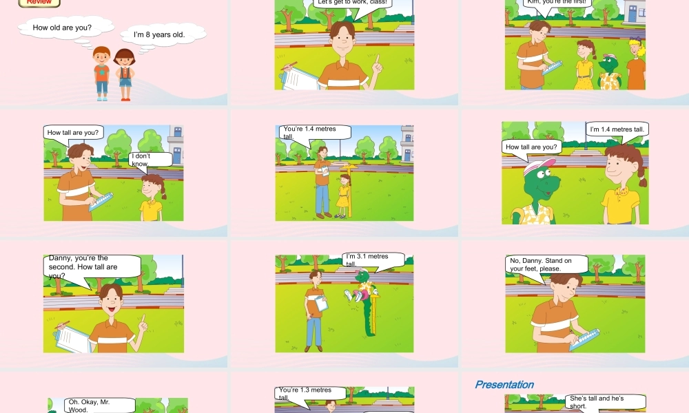 2020春四年级英语下册 Unit 3 All About Me Lesson 14 Are You Short or Tall课件+素材 冀教版（三起）