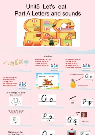 2019秋三年级英语上册 Unit 5 Let's eat A Letters and sounds教学课件（附教学思路） 人教PEP版