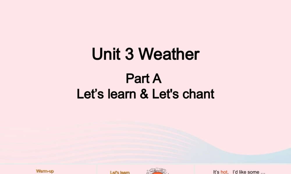 2020春四年级英语下册 Unit 3 Weather A Let's learn Let's chant课件+素材 人教PEP版