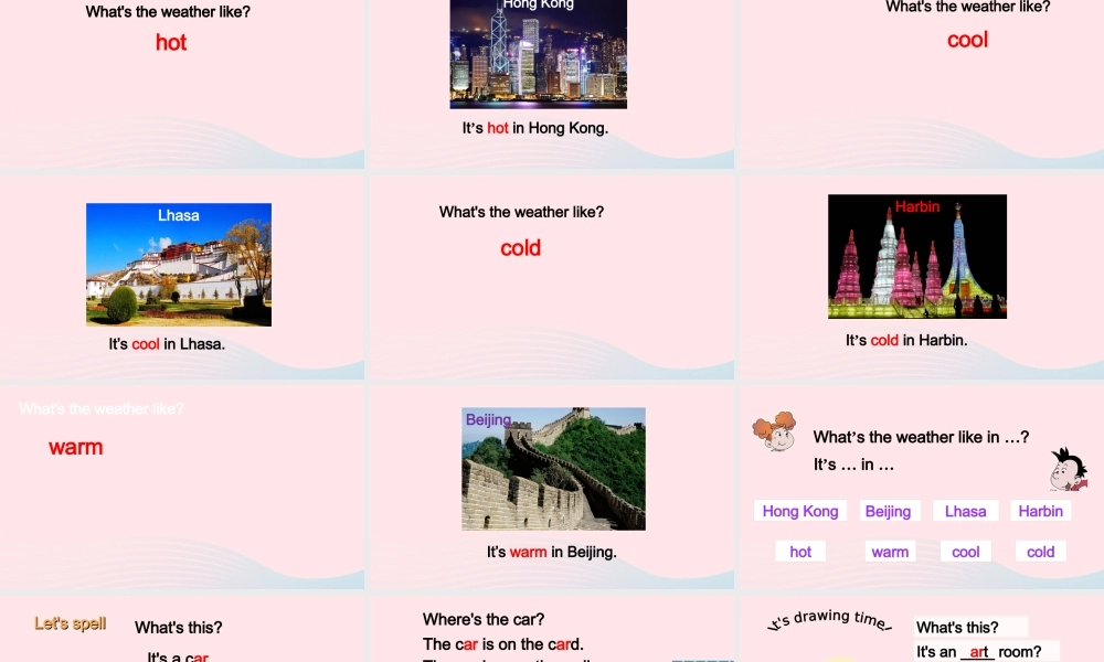 2020春四年级英语下册 Unit 3 Weather A Let's spell课件+素材 人教PEP版