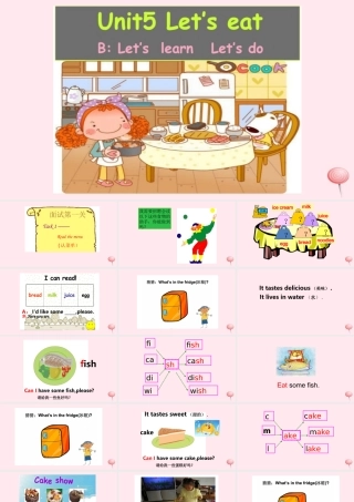 2019秋三年级英语上册 Unit 5 Let's eat B Let's learn教学课件（附教学思路） 人教PEP版