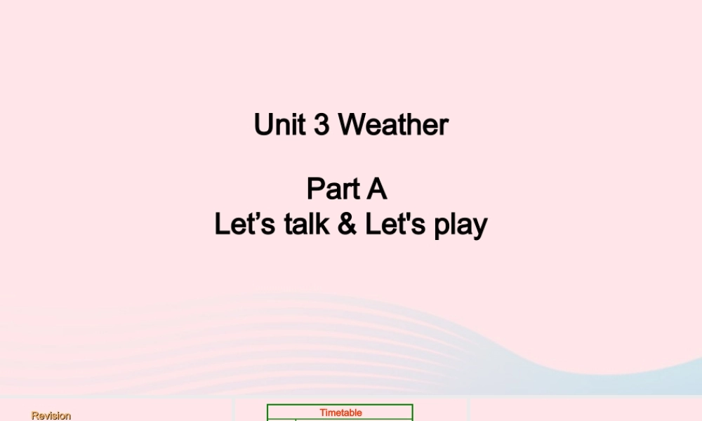 2020春四年级英语下册 Unit 3 Weather A Let's talk Let's play课件+素材 人教PEP版