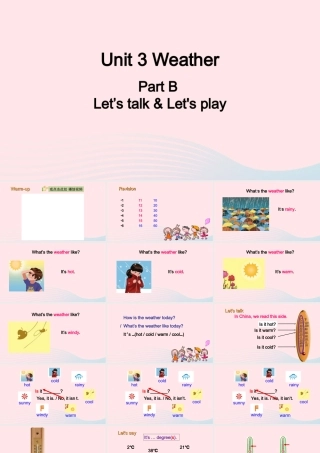 2020春四年级英语下册 Unit 3 Weather B Let's talk Let's play课件+素材 人教PEP版