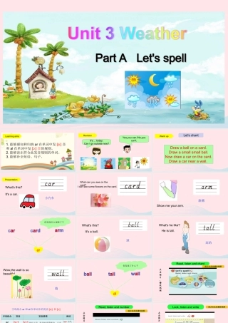 2020春四年级英语下册 Unit 3 Weather Part A Let's spell课件+素材 人教PEP版