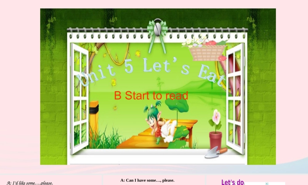 2019秋三年级英语上册 Unit 5 Let's eat B Start to read教学课件（附教学思路） 人教PEP版