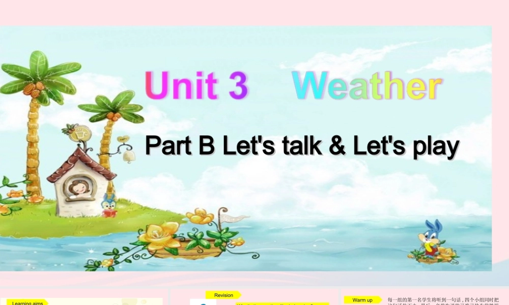 2020春四年级英语下册 Unit 3 Weather Part B Let's talk Let's play课件+素材 人教PEP版