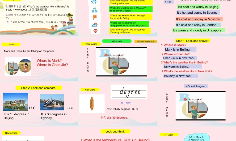 2020春四年级英语下册 Unit 3 Weather Part B Let's talk Let's play课件+素材 人教PEP版