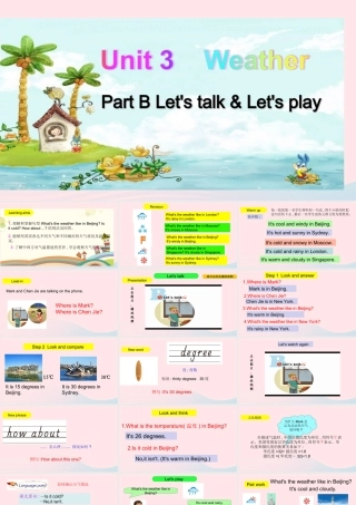 2020春四年级英语下册 Unit 3 Weather Part B Let's talk Let's play课件+素材 人教PEP版