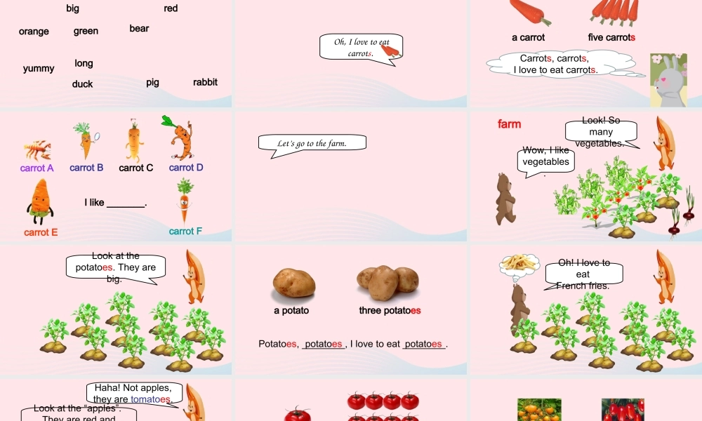 2020春四年级英语下册 Unit 4 At the farm A Let's learn Let's chant课件+素材 人教PEP版