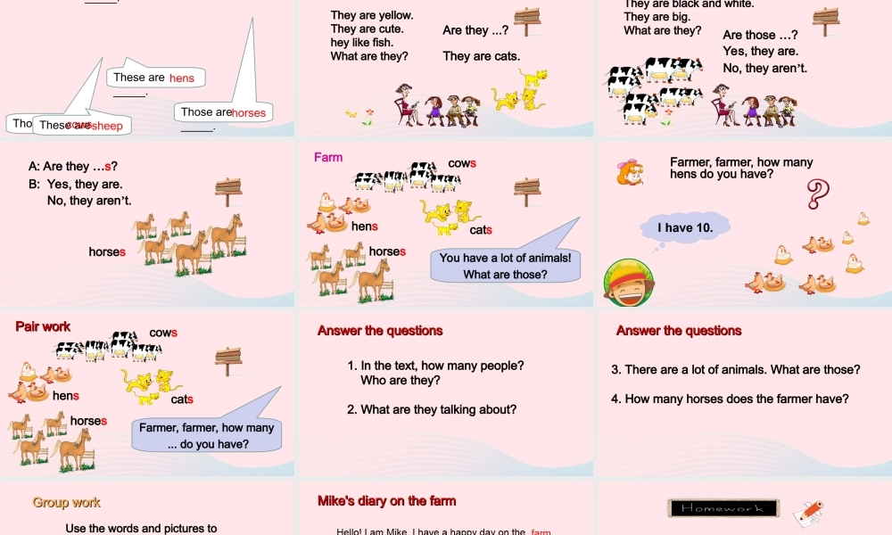 2020春四年级英语下册 Unit 4 At the farm B Let's talk Let's play课件+素材 人教PEP版