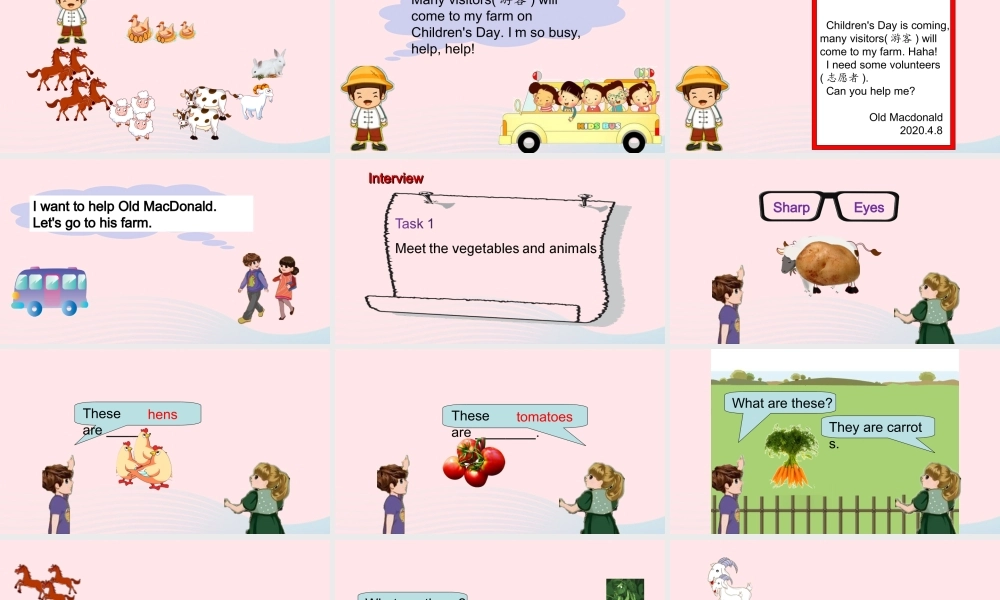 2020春四年级英语下册 Unit 4 At the farm B Read and write课件+素材 人教PEP版