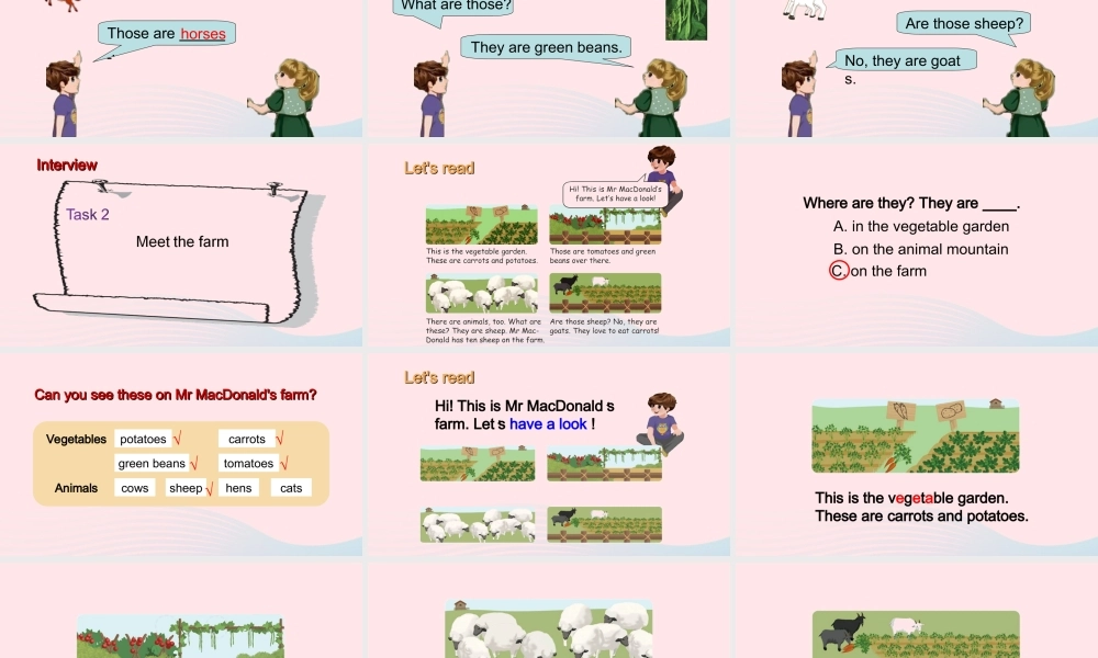 2020春四年级英语下册 Unit 4 At the farm B Read and write课件+素材 人教PEP版