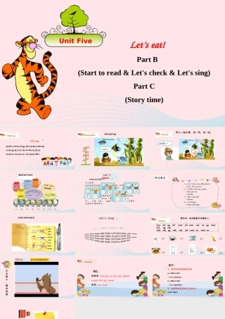 2019秋三年级英语上册 Unit 5 Let's eat Part B Start to read Let's check Let's sing Part C Story time教学