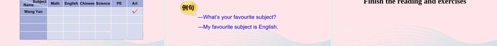 2020春四年级英语下册 Unit 4 My Favourites Lesson 22 My Favourite Subject课件+素材 冀教版（三起）