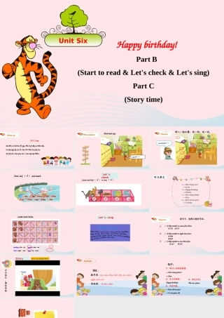 2019秋三年级英语上册 Unit 6 Happy birthday Part B Start to read Let's Check Let's sing Part C St