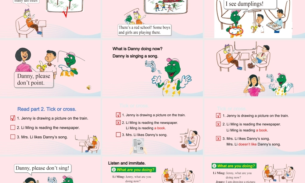 2020春五年级英语下册 Unit 1 Going to Beijing Lesson2 What Are You Doing课件+素材 冀教版（三起）