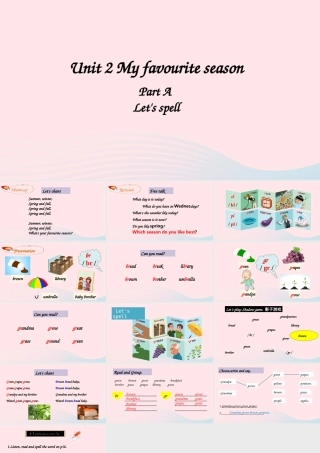 2020春五年级英语下册 Unit 2 My favourite season A Let's spell课件（含教学思路） 人教PEP版