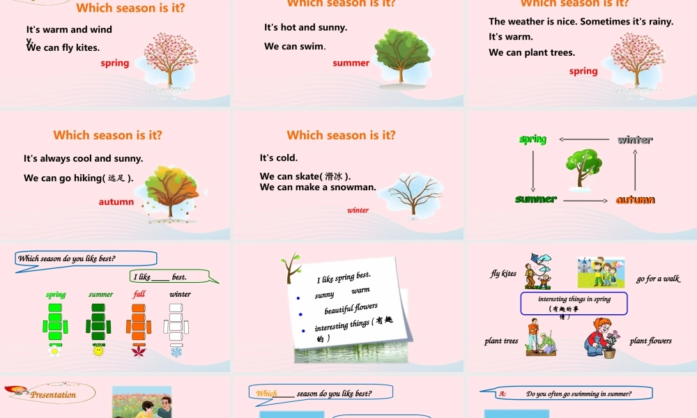 2020春五年级英语下册 Unit 2 My favourite season B Let's learn Ask and answer课件（含教学思路） 人教PEP版