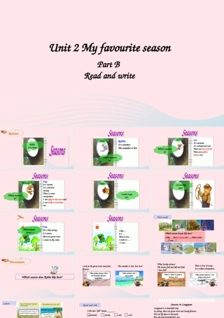 2020春五年级英语下册 Unit 2 My favourite season B Read and write课件（含教学思路） 人教PEP版
