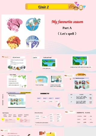 2020春五年级英语下册 Unit 2 My favourite season Part A Let's spell课件+素材 人教PEP版