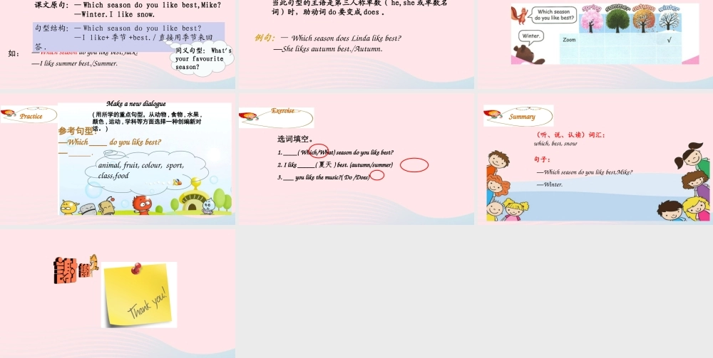 2020春五年级英语下册 Unit 2 My favourite season Part A Let's try Let's talk课件+素材 人教PEP版