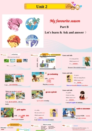 2020春五年级英语下册 Unit 2 My favourite season Part B Let's learn Ask and answer课件+素材 人教PEP版
