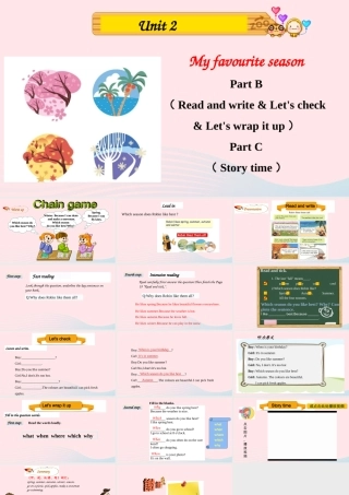 2020春五年级英语下册 Unit 2 My favourite season Part B Read and write Let's check Let's wra