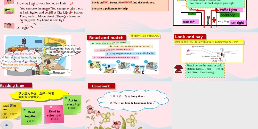 2020春五年级英语下册 Unit 3 Asking the way第1课时课件+素材 （新版）牛津译林版