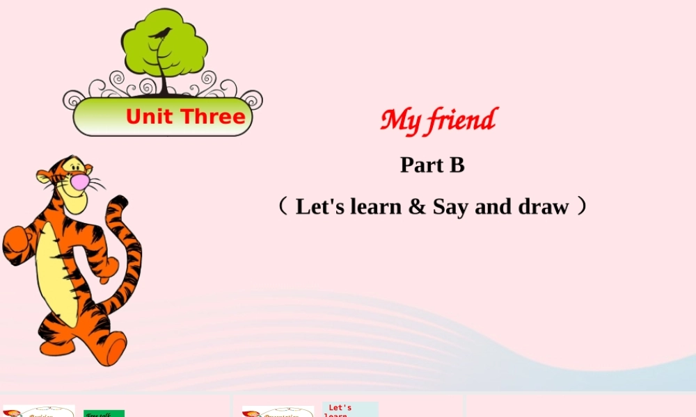 2019秋四年级英语上册 Unit 3 My friends Part B Let's learn Say and draw课件+素材 人教PEP版