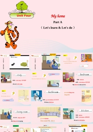 2019秋四年级英语上册 Unit 4 My home Part A Let's learn Let's do课件+素材 人教PEP版