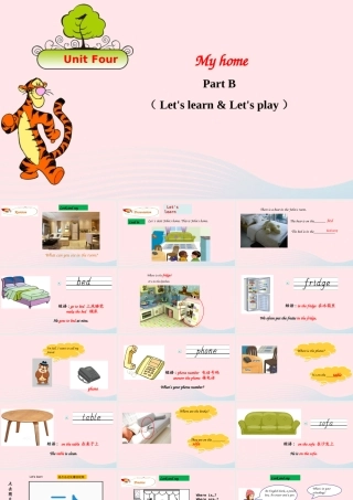 2019秋四年级英语上册 Unit 4 My home Part B Let's learn Let's play课件+素材 人教PEP版