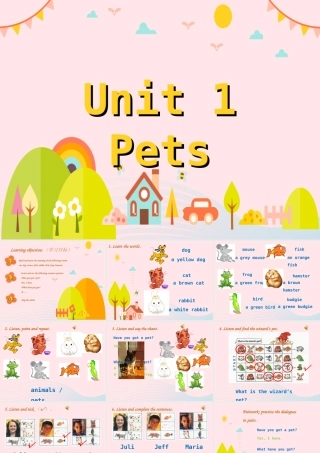 2020春三年级英语下册 Unit 1 Pets（1-3b）课件+素材 剑桥版