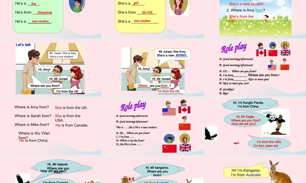 2020春三年级英语下册 Unit 1 Welcome back to school Part B Let's talk课件+素材 人教PEP版