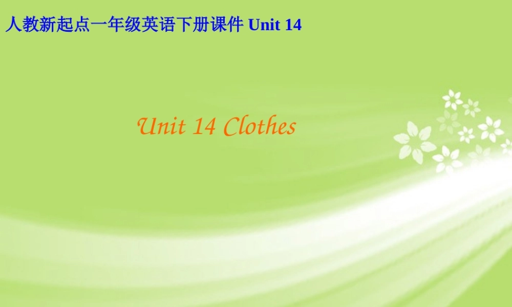一年级英语下册 Unit 14 Clothes（1）课件 人教新起点